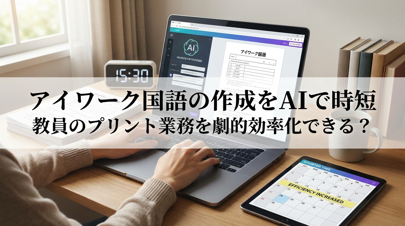 アイワーク国語の作成をAIで時短して教員のプリント業務を劇的効率化できる？