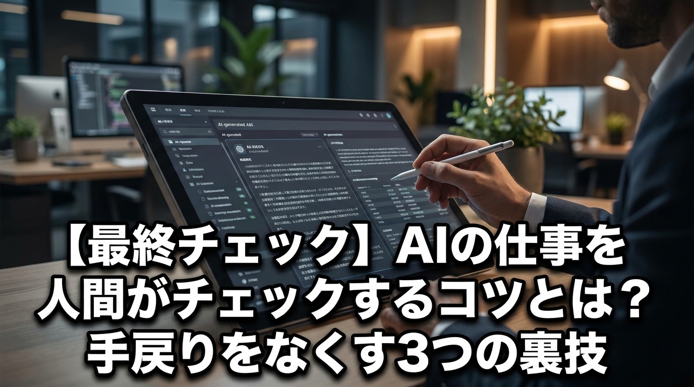 【最終チェック】AIの仕事を人間がチェックするコツとは？手戻りをなくす3つの裏技