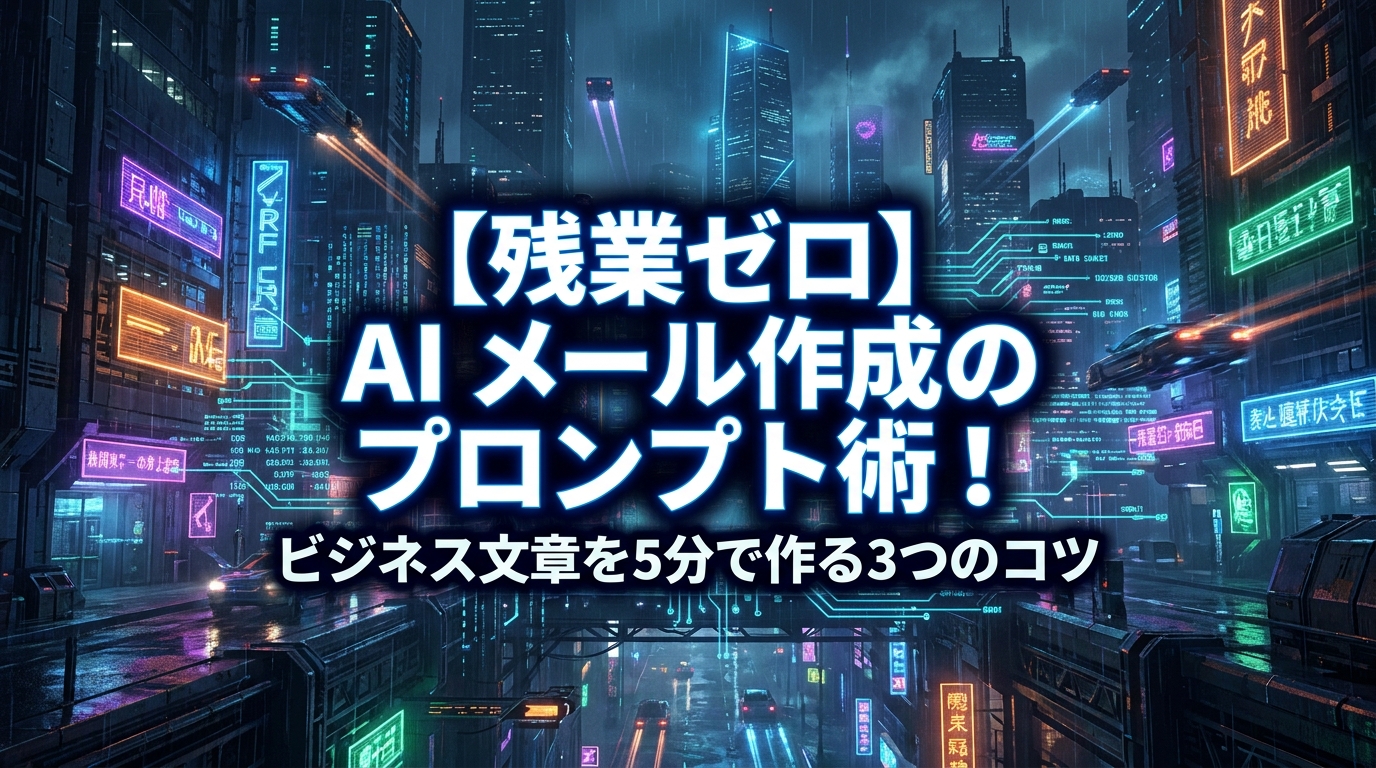 【残業ゼロ】AI メール作成のプロンプト術！ビジネス文章を5分で作る3つのコツ