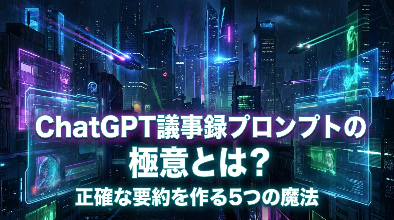 ChatGPT議事録プロンプトの極意とは？正確な要約を作る5つの魔法