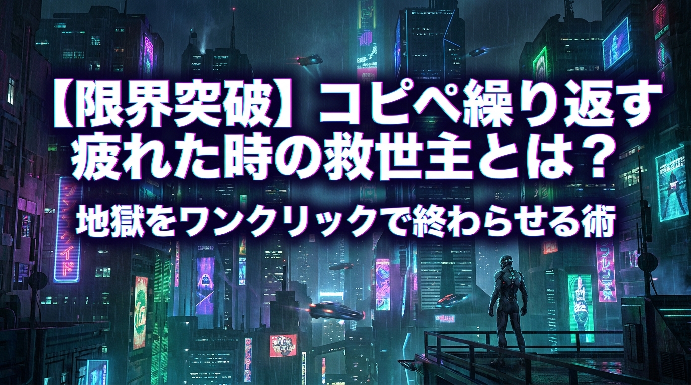 【限界突破】コピペ繰り返す疲れた時の救世主とは？地獄をワンクリックで終わらせる術
