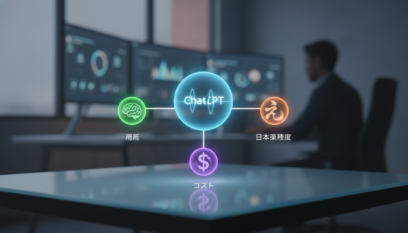 仕事で使えるAIチャットは「用途・日本語精度・コスト」の3基準で選ぶ